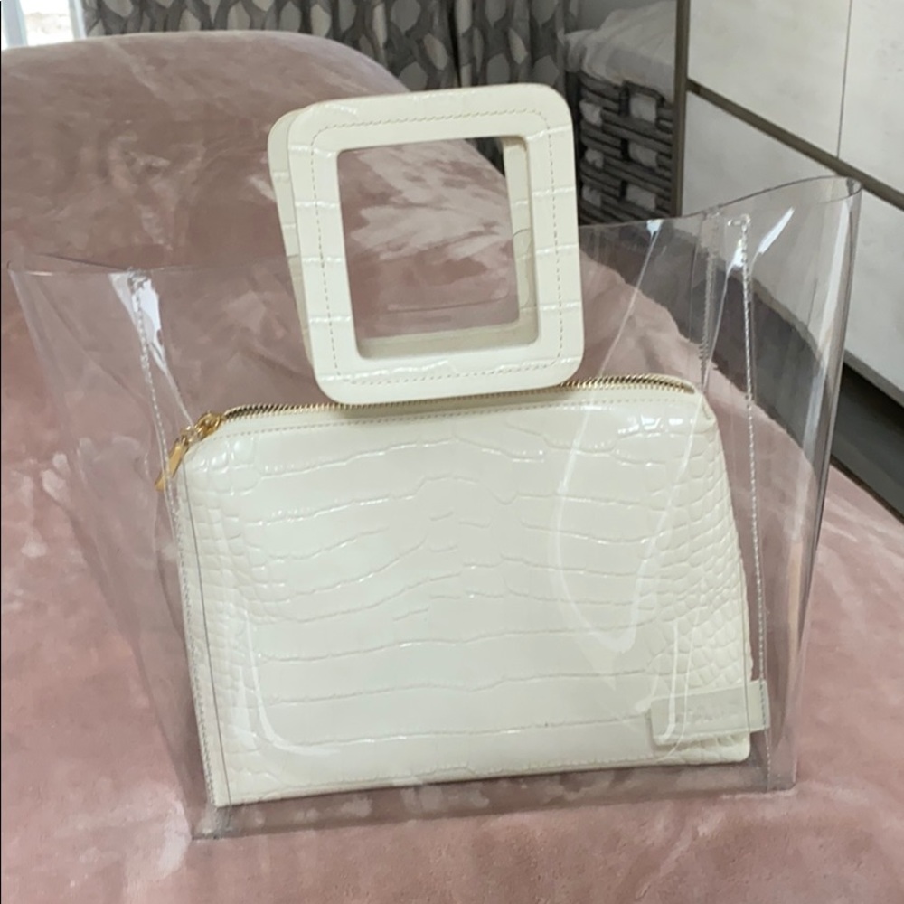 Staud clear cream purse